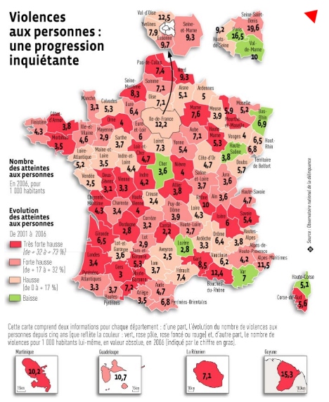 Violence aux personnes: une progression inquitante. title=